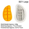 Sliced mango shaped silicone mold for chocolate fondant and scented gypsum DIY crafts - 4# Large Mango / Gray