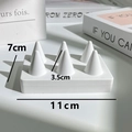 White minimalist plaster multi-cone jewelry display stand for rings and earrings - White Plaster Multi-Cone Ring Holder