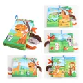Forest animals sensory baby cloth book with colorful 3D plush tails and crinkle paper - Forest Animals Theme