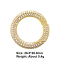26mm gold-plated zircon pavé round connector clasp for DIY jewelry making - Style 56: Copper Micro-set Zircon Connecting Clasp
