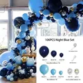 Night blue 106pcs latex balloon arch kit with gold sequins for birthday party decoration - Night Blue Silver Gold Sequins Style (Set 009)