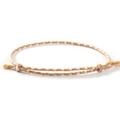 Adjustable hand-woven friendship bracelet with khaki and white cotton cord and tassels - Khaki White