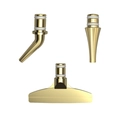 3-piece set of golden stainless steel diamond painting drill pens with various metal tips - Elbow + Round + Correction Head