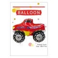 Monster Truck foil balloon in red with Happy Birthday text, 60x77cm party decoration - Pickup Truck