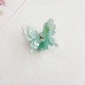 Pearlescent light blue double-layer butterfly hair claw clip with a shimmering finish - Waterdrop Wing Iridescent Green