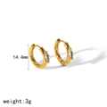 Pendientes de aro en acero chapado en oro 18k con circón marquise, de 14,4 mm - Estilo Forma Marquise (TE6771-2) / Dorado