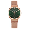 Montre Tadi pour femme avec cadran soleil vert et bracelet en maille or rose - Or rose