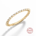 Eternity band ring in S925 sterling silver with gold plating and white zirconias - Gold #6