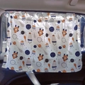 Car side window sunshade with cartoon space rocket and planet pattern for kids - Rocket Spaceship
