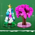 Magic growing Christmas tree set with rainbow and pink cherry blossom paper trees - Multicolor + Pink