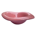 Ciotola da dessert rosa a forma di cuore in ceramica con finitura lucida - rosa acceso