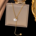 Adjustable Pearl Sweater Chain (H6029) / Gold