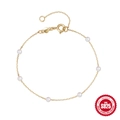 Bracciale minimalista in argento S925 dorato con perle delicate e chiusura regolabile - Argento 925 / Oro