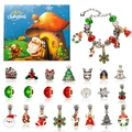 Christmas countdown advent calendar jewelry set with DIY charm bracelet and gift box - RC423 (Style A) Christmas Jewelry Set