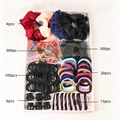 Comprehensive girls' hair accessory set with silk scrunchies, clips, and elastics in a gift box - B27 (745PCS Boxed Set)