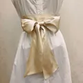 Ceinture corset large en satin champagne avec grand nœud pour robe de femme - Champagne