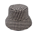 Cappello a secchiello classico pied de poule in lana spessa per donna per l'inverno - Taglia unica / Pied de Poule Kaki