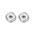 Polished silver square spacer beads with round hole for DIY jewelry making - Hydraulic Rounded Square - Steel