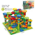 Circuit de billes de 514 pièces avec base verte et 8 billes de couleur assorties - Ensemble de 514 Pièces (NO.066)