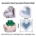 Stampo in silicone geometrico a cuore per fioriera 78x76mm per creazione in resina - Stampo a Cuore Geometrico per Vaso di Succulente