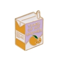 Enamel juice box brooch with 'Tears Of My Enemies' text in orange and purple finish - Orange Tears Of Enemies Style (C1879-5)