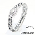 Silver Cuban link bracelet with CNC rhinestone clasp on display stand, 13mm wide - Model C Steel Rhinestone Buckle (KB169888-Z)