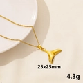 Fashionable gold fishtail pendant necklace with size 25x25mm and 4.3g weight details - Gold Fishtail
