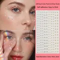 Face gem sheet with 208 self-adhesive white pearls and silver rhinestones for makeup - Mixed Faux Pearl & Silver Rhinestones Set