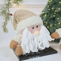 Sequin Santa Claus plush doll with gold hat for Christmas home tabletop decoration - 16*22cm / Large Sitting Santa Claus