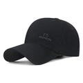 Cappellino da baseball classico in cotone nero con ricamo FS FASHION e design a 6 pannelli - Regolabile / Nero