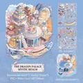 DIY 3D dragon palace theme scenery sticker set with PVC decorative decals and backcard - Dragon Palace (Mythical Orient)
