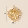 Detail of gold heart pendant with zircon inlay showing dimensions 2.7cm by 2.2cm - 0228-7/Gold Pave Hollow Heart