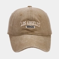 Casquette baseball kaki vintage avec broderie blanche Los Angeles 1850 et écusson - Kaki