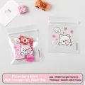 Cartoon 10x12cm transparent resealable storage bag with bear and strawberry prints - Strawberry Rabbit