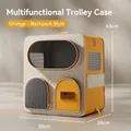 Versatile orange and white cat carrier backpack with breathable mesh and large space - Without Trolley Base / Orange - Backpack