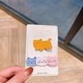 Primer plano de lindas pinzas para el cabello de acrílico con gatos en varios colores - Gato Naranja & Cabezas de Gato de Colores
