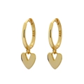 Elegante S925 Sterling Silber Herz Ohrringe mit einer polierten Goldbeschichtung - Gold (Stil A-Poliertes Herz)