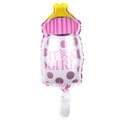 Pink feeding bottle foil balloon with 'It's a Girl' text for baby shower party decoration - Mini Pink Milk Bottle