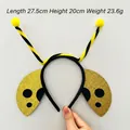 Bienen-Haarreif für Kinder mit Goldflügeln und Fühlern L:27,5cm H:20cm G:23,6g - Antennen Gelbe Biene
