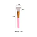 Pennello per maschera viso in silicone rosa con ghiera dorata e testina, 14 cm - Rosa