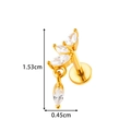 Gouden roestvrijstalen labret stud met marquise zirkonia sieraad van 1,53cm - Lange Hanger Stijl (0196-2#) / Goud