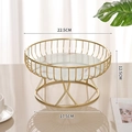 Gouden luxe metalen draad fruitschaal met marmeren basis voor elegant woondecor - Klein/Wit Goud