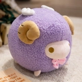 Simpatico peluche a forma di pecora viola in morbido tessuto sherpa con ali e fiocco - Viola / 25cm(0.36kg)