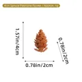 Detailed dimension guide for artificial brown pine cone showing 4cm height and 2cm width - 4CM Spruce Pine Cone