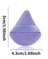Borla de maquillaje triangular de terciopelo morado con cinta de seda, altura de 5 cm - Tamaño mini / Púrpura