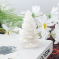 Mini sapin de Noël en résine blanche translucide avec texture neigeuse pour bureau - 37 Pierre de lune blanche