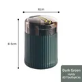 Distributeur automatique de cure-dents vert foncé avec texture et bouton doré - Vert Foncé