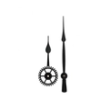 Set di lancette per orologio da parete al quarzo con design decorativo a ingranaggi neri - Set Lancette Ore Minuti Ingranaggio / Nero