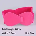 Women's rose red elastic wide belt with wavy faux leather buckle and 5.8cm width - 80cm Extended / Rose Red