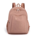 Minimalist dust pink nylon backpack for women with spacious pockets and waterproof fabric - Peach Pink